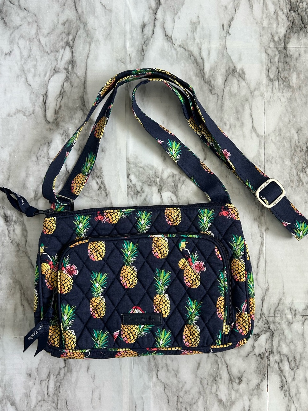 Vera Bradley| little hipster Toucan Party Pineapple Print Crossbody Bag Purse